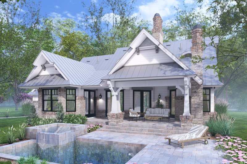 House Blueprint - Exterior - Rear Elevation 1 for Farmhouse House Plan #120-292 - 3 bed, 2 bath