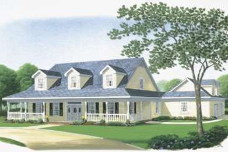 Dream House Plan - Farmhouse Exterior - Front Elevation Plan #410-122