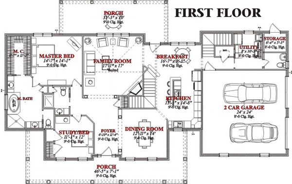 Traditional Floor Plan - Main Floor Plan #63-209