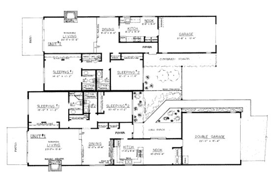 Floor Plan - Main Floor for Traditional House Plan #303-282 - 2 bed, 2 bath