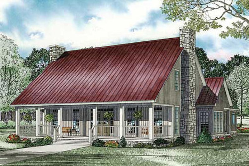 Dream House Plan - Farmhouse Exterior - Front Elevation Plan #17-2441