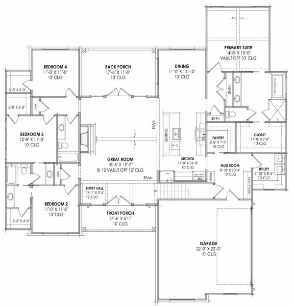 Farmhouse Floor Plan - Main Floor Plan #1096-141