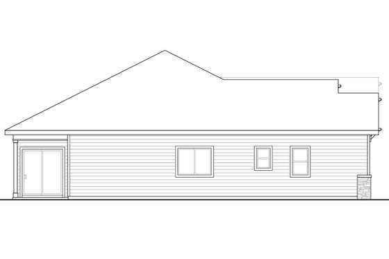 Exterior - Other Elevation for Ranch House Plan #124-1001 - 3 bed, 2 bath