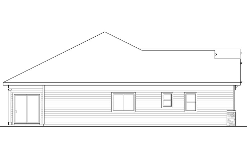 House Blueprint - Exterior - Other Elevation for Ranch House Plan #124-1001 - 3 bed, 2 bath