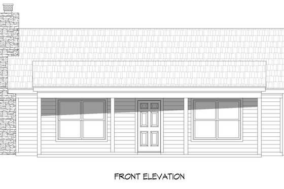 Exterior - Front Elevation 3 for Farmhouse House Plan #932-557 - 2 bed, 1 bath