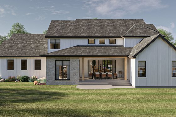Exterior - Rear Elevation for Modern House Plan #455-358 - 4 bed, 3.5 bath