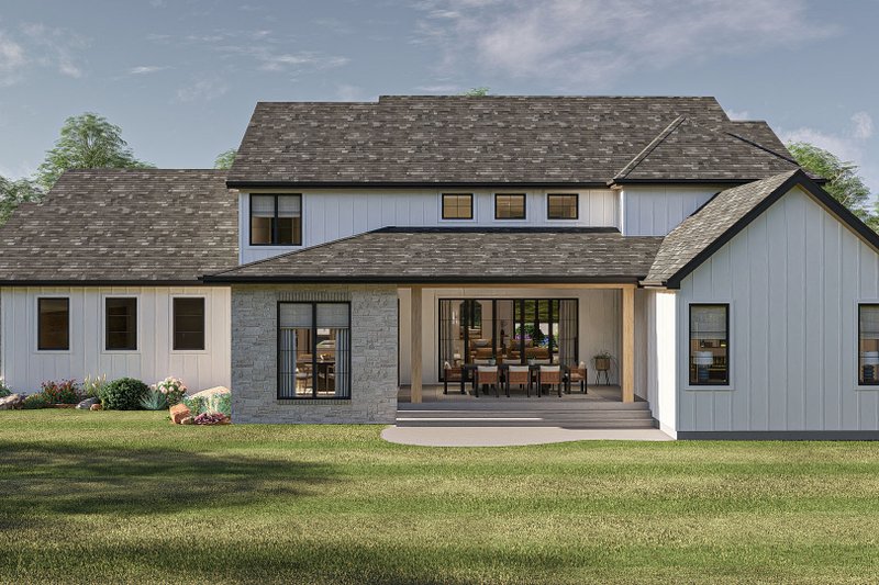Home Plan - Exterior - Rear Elevation for Modern House Plan #455-358 - 4 bed, 3.5 bath