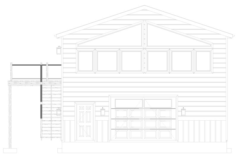 House Design - Exterior - Rear Elevation 1 for Barndominium House Plan #1060-95 - 2 bed, 2 bath