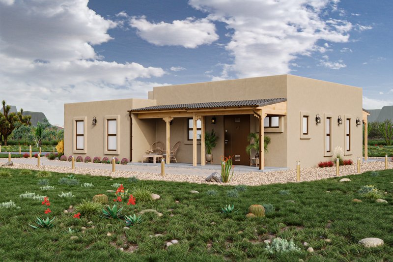 Architectural House Design - Exterior - Other Elevation for Adobe / Southwestern House Plan #1106-16 - 3 bed, 2 bath