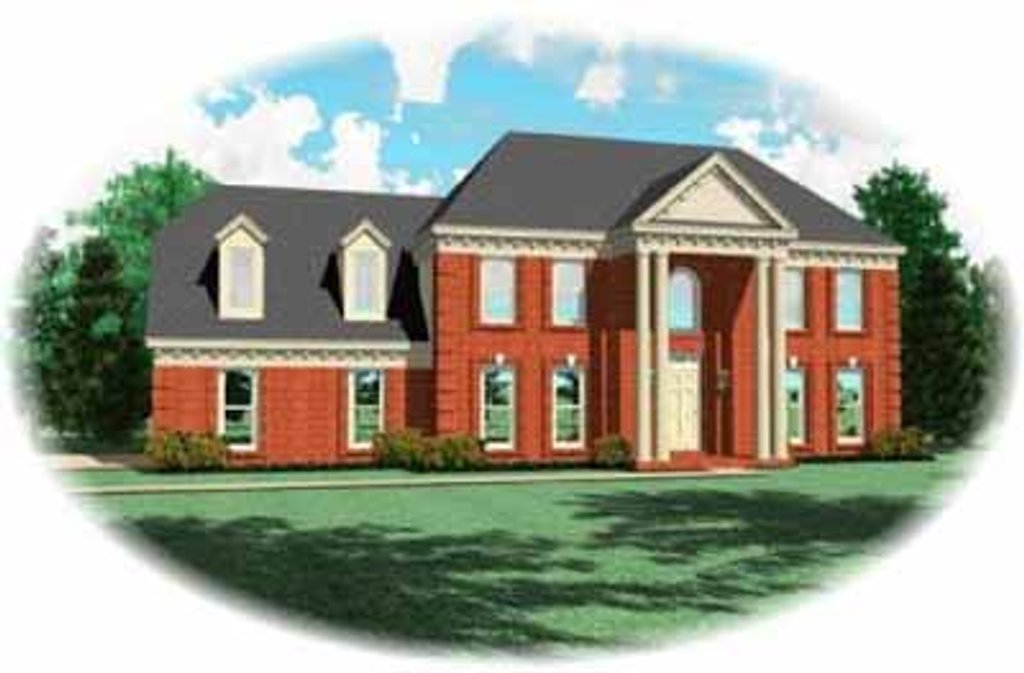 Exterior - Front Elevation 2 for Southern House Plan #81-214 - 4 bed, 3.5 bath