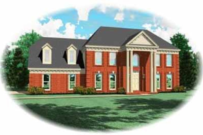 Exterior - Front Elevation 2 for Southern House Plan #81-214 - 4 bed, 3.5 bath