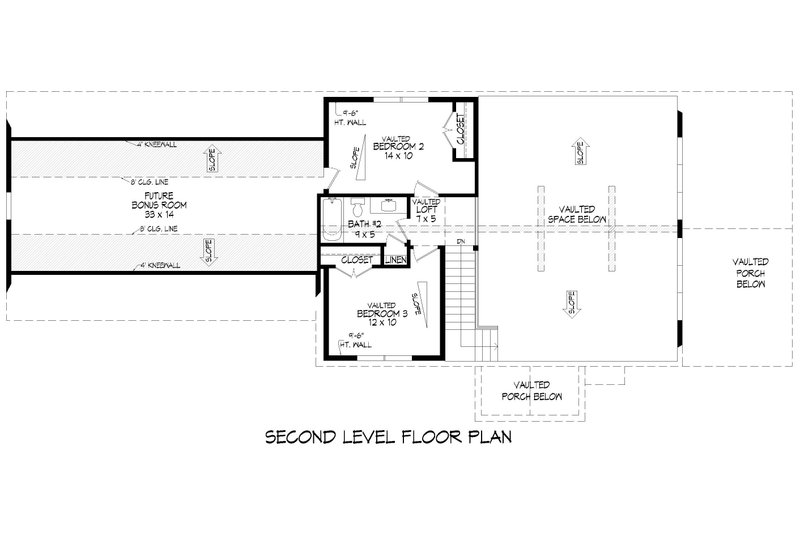 House Blueprint - Floor Plan - Upper Floor for Southern House Plan #932-1188 - 3 bed, 2.5 bath