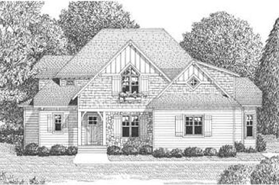 Exterior - Other Elevation for Tudor House Plan #413-140 - 4 bed, 3.5 bath