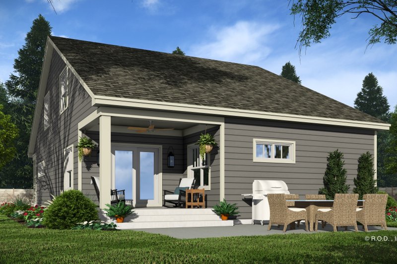 House Design - Exterior - Rear Elevation 1 for Bungalow House Plan #51-1336 - 4 bed, 3 bath