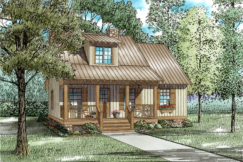 House Design - Cottage Exterior - Front Elevation Plan #17-2013