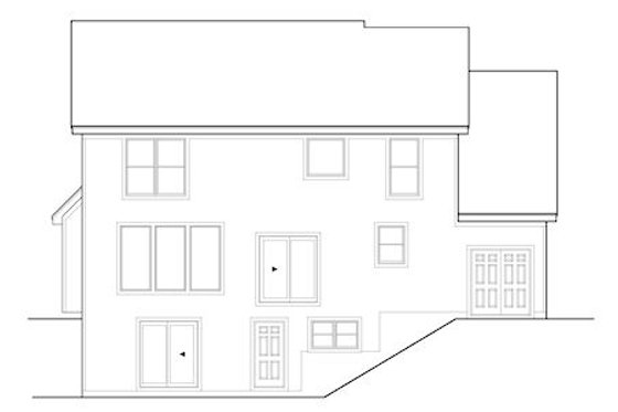 Exterior - Rear Elevation for Traditional House Plan #67-874 - 2 bed, 2.5 bath