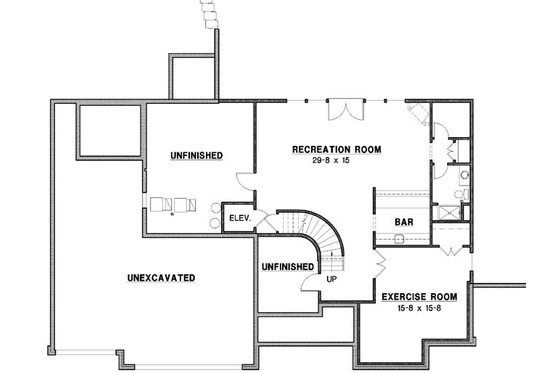 Floor Plan - Lower Floor for Traditional House Plan #67-889 - 3 bed, 5.5 bath