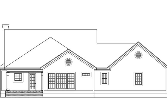 Exterior - Rear Elevation for Southern House Plan #406-287 - 3 bed, 2 bath