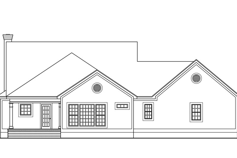 Home Plan - Exterior - Rear Elevation for Southern House Plan #406-287 - 3 bed, 2 bath