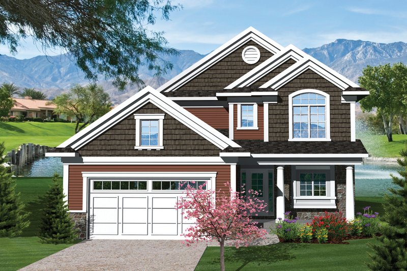 Dream House Plan - Craftsman Exterior - Front Elevation Plan #70-1043