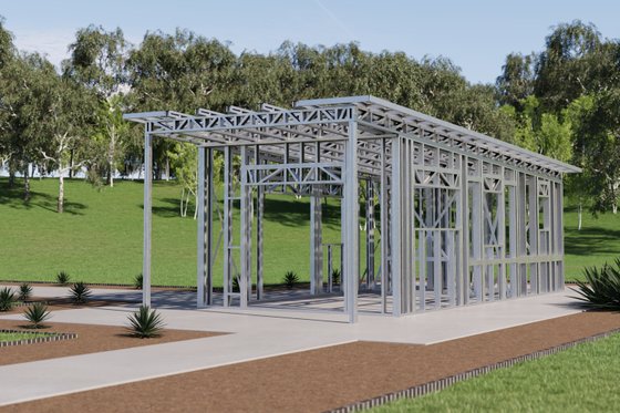 Exterior - Front Elevation 5 for Modern House Plan #1106-58, 1 bath