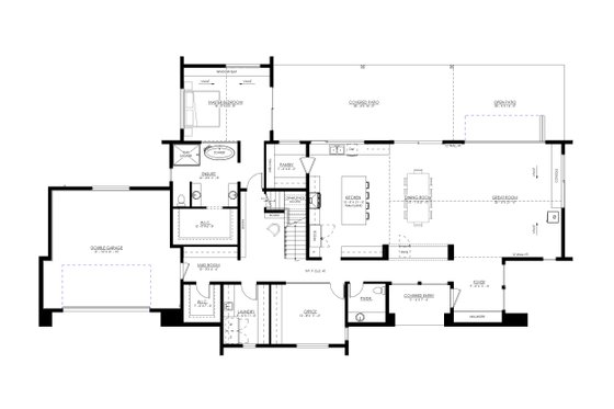 Floor Plan - Main Floor for Contemporary House Plan #1114-90 - 4 bed, 2.5 bath