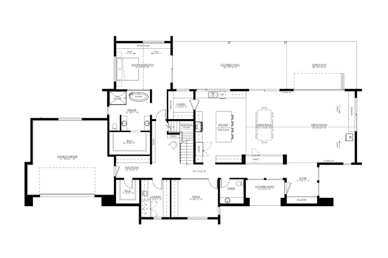 Home Plan - Floor Plan - Main Floor for Contemporary House Plan #1114-90 - 4 bed, 2.5 bath