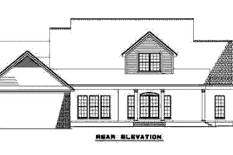 Dream House Plan - Exterior - Rear Elevation for Ranch House Plan #17-2050 - 5 bed, 5 bath