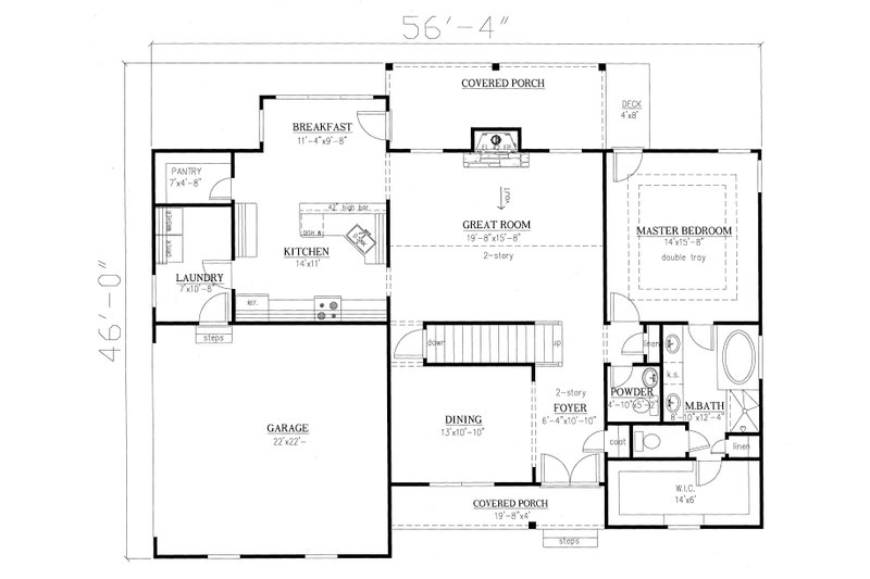 Dream House Plan - Floor Plan - Main Floor for Traditional House Plan #437-84 - 4 bed, 3.5 bath