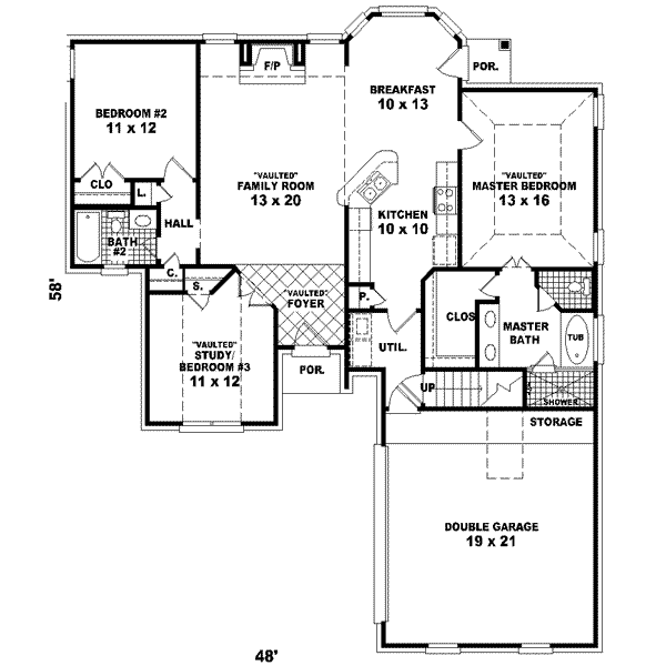 Colonial Floor Plan - Main Floor Plan #81-515