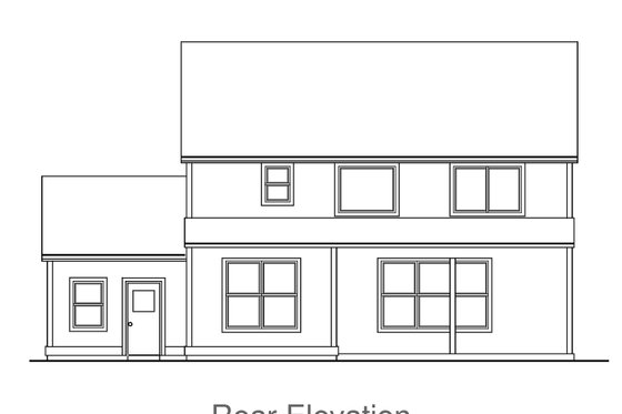 Exterior - Rear Elevation for Craftsman House Plan #53-554 - 4 bed, 2.5 bath