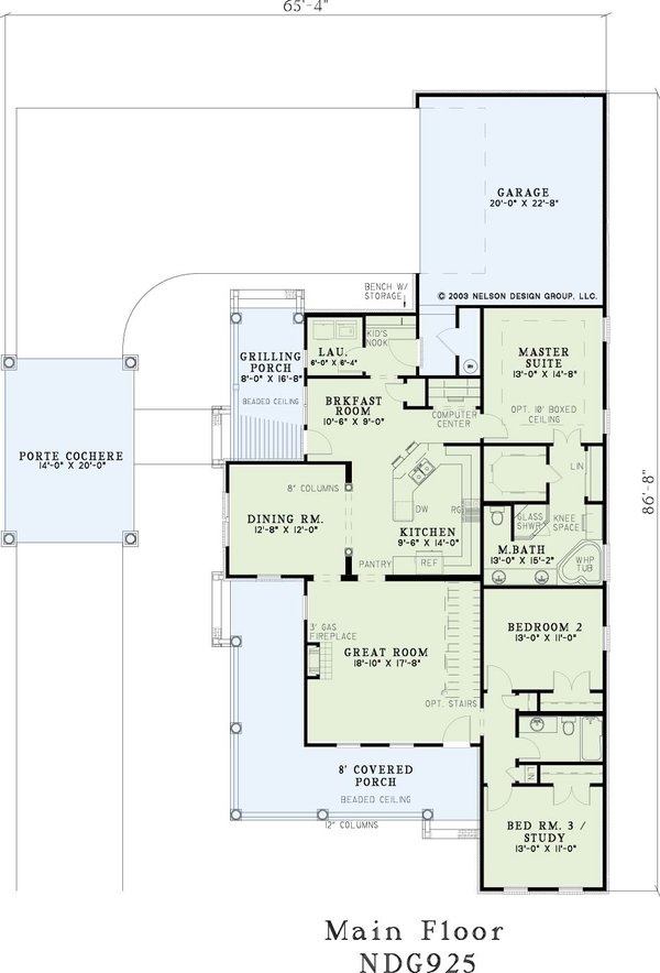 Craftsman Floor Plan - Main Floor Plan #17-2863
