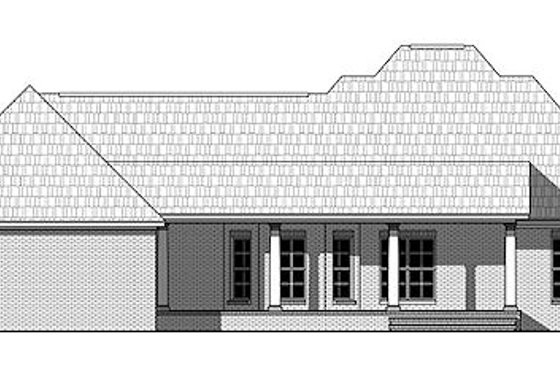Exterior - Rear Elevation for European House Plan #21-310 - 3 bed, 2 bath