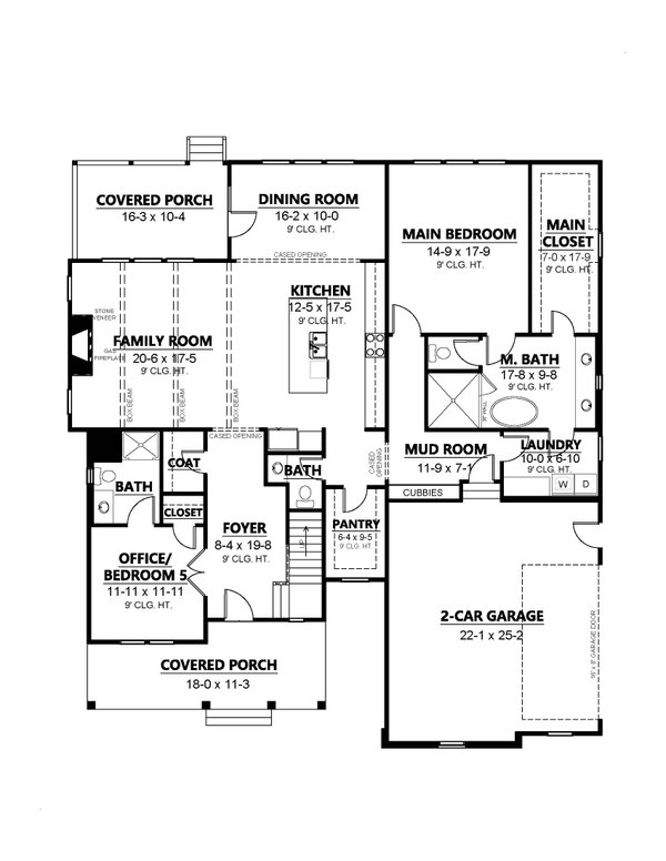 Traditional Floor Plan - Main Floor Plan #1080-9