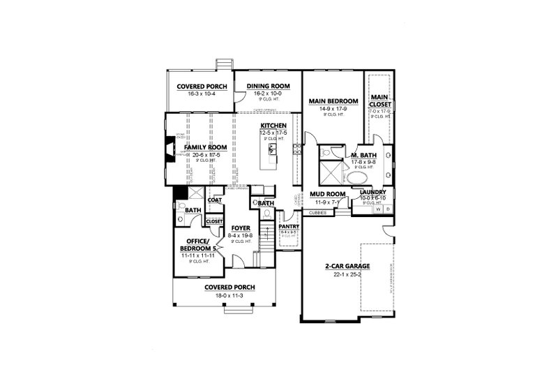 Home Plan - Floor Plan - Main Floor for Traditional House Plan #1080-9 - 5 bed, 4.5 bath