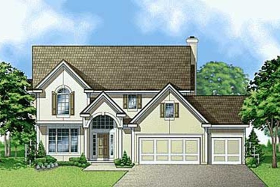 Exterior - Front Elevation for Traditional House Plan #67-738 - 4 bed, 3 bath
