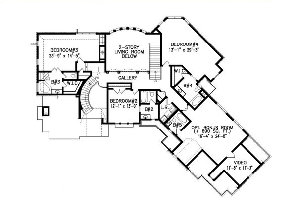 Dream House Plan - European Floor Plan - Upper Floor Plan #54-425