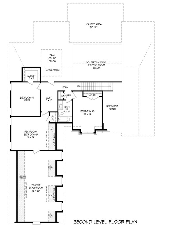 House Blueprint - Southern Floor Plan - Upper Floor Plan #932-1360