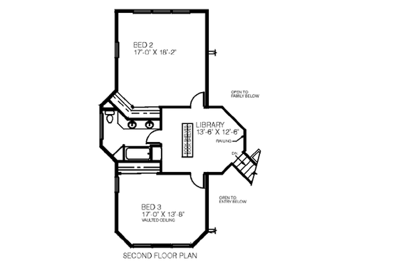 Floor Plan - Upper Floor for Traditional House Plan #60-176 - 4 bed, 2.5 bath