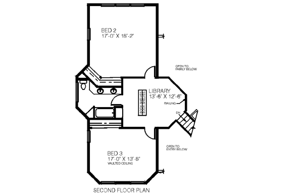 Traditional Floor Plan - Upper Floor Plan #60-176