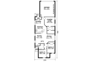 Floor Plan - Main Floor for Traditional House Plan #84-304 - 3 bed, 2 bath