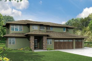 Exterior - Other Elevation for Prairie House Plan #124-969 - 4 bed, 3 bath