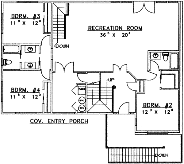House Design - Bungalow Floor Plan - Lower Floor Plan #117-290