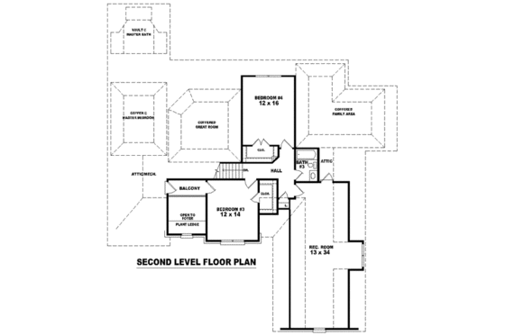 Floor Plan - Upper Floor for European House Plan #81-1569 - 4 bed, 3.5 bath