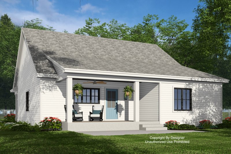 House Design - Exterior - Rear Elevation 2 for Farmhouse House Plan #51-1398 - 3 bed, 2 bath