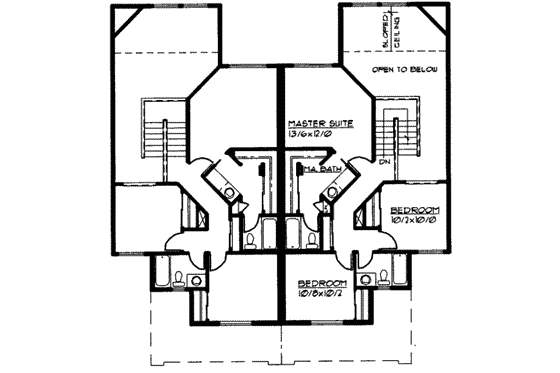 Floor Plan - Upper Floor for Traditional House Plan #303-445 - 3 bed, 2.5 bath