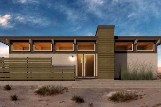 Exterior - Front Elevation for Modern House Plan #556-1 - 1 bed, 1 bath