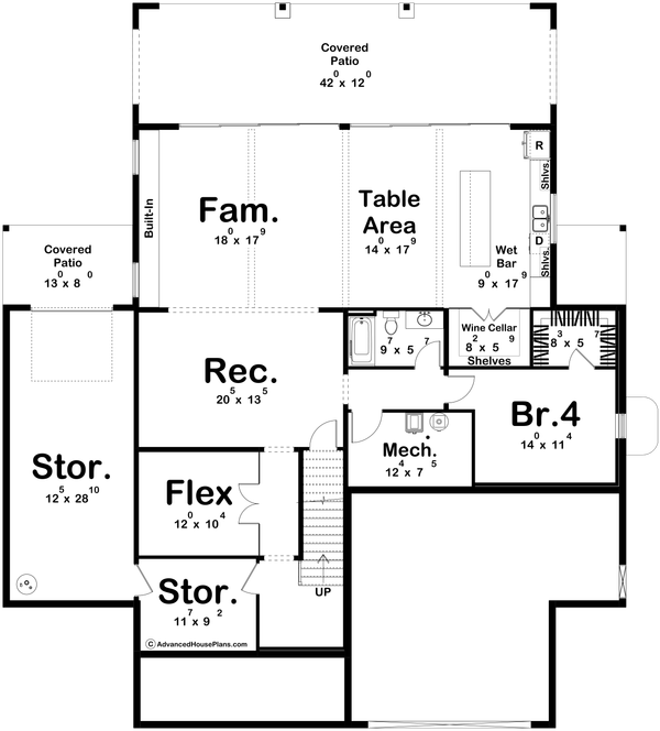 House Blueprint - Beach Floor Plan - Lower Floor Plan #455-699