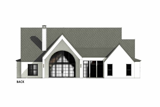 Exterior - Rear Elevation 1 for European House Plan #1096-54 - 4 bed, 3.5 bath