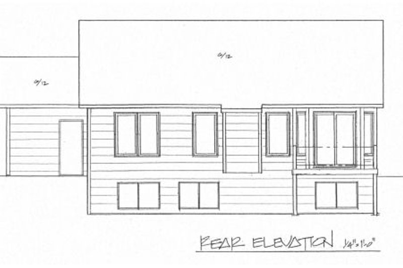 Architectural House Design - Exterior - Rear Elevation for Traditional House Plan #58-168 - 2 bed, 2 bath